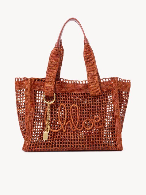 Summer Banana east-west tote bag in raffia