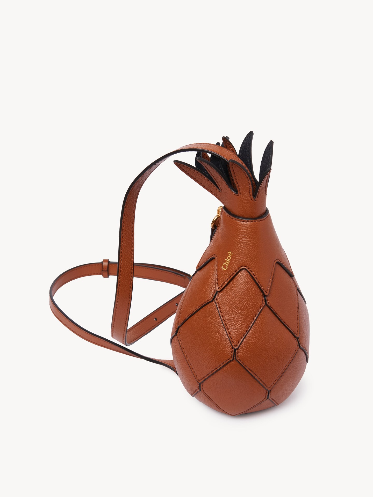 Sac bandouli&egrave;re ananas en cuir grain&eacute; - 4