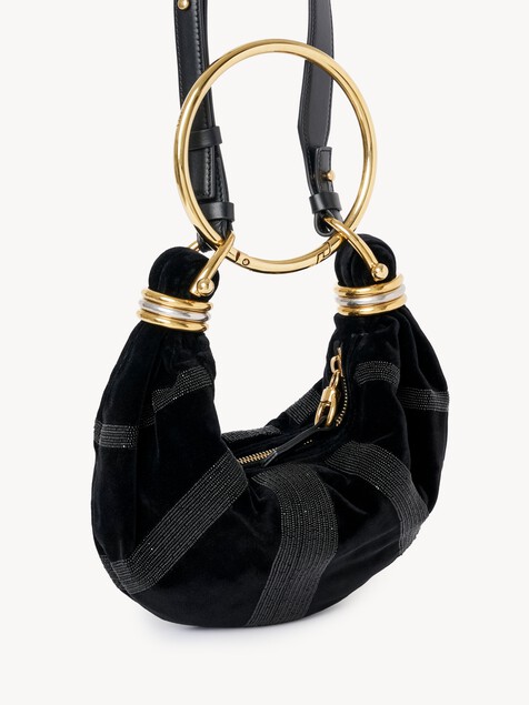 Mini Bracelet Hobo bag in suede leather