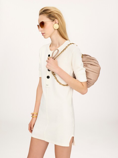 Mini robe henley ajust&eacute;e en jersey de coton