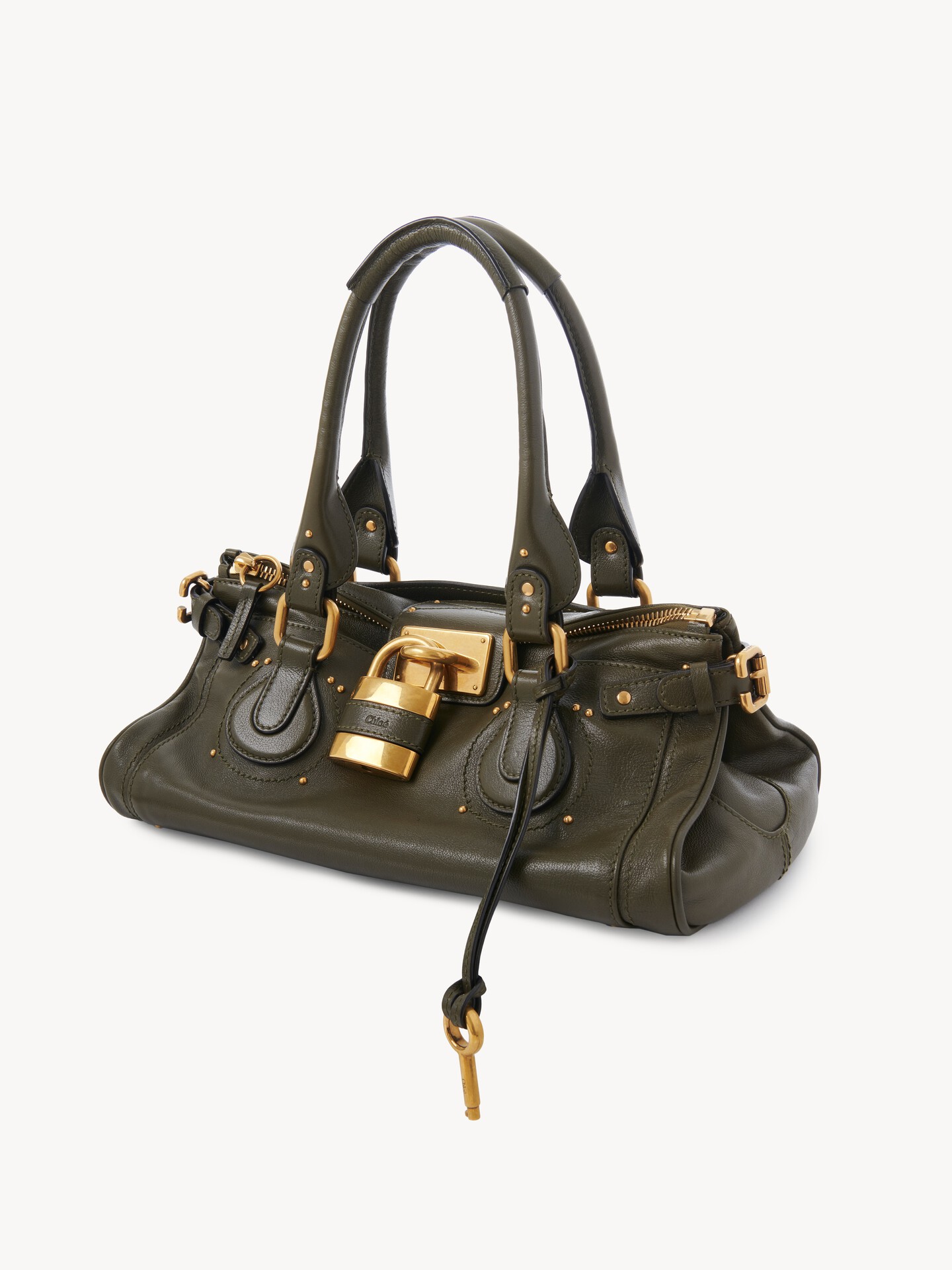 Paddington bag in grained leather Green - Chloé