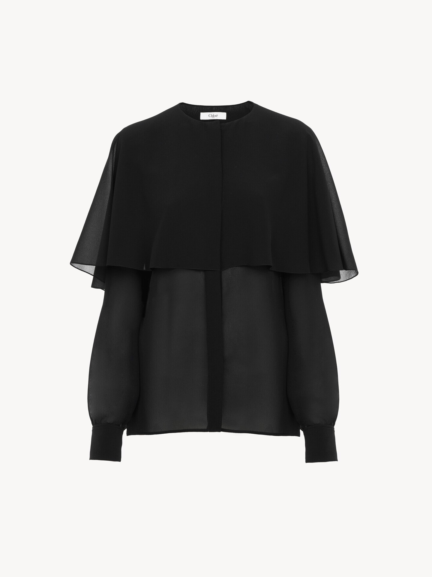 Cape blouse in silk georgette - 2