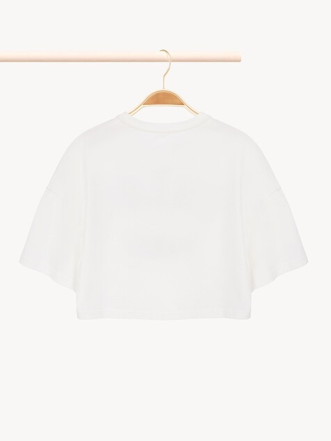 Camiseta cropped con logotipo infantil