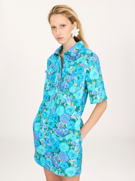 Mini robe polo en drill de coton