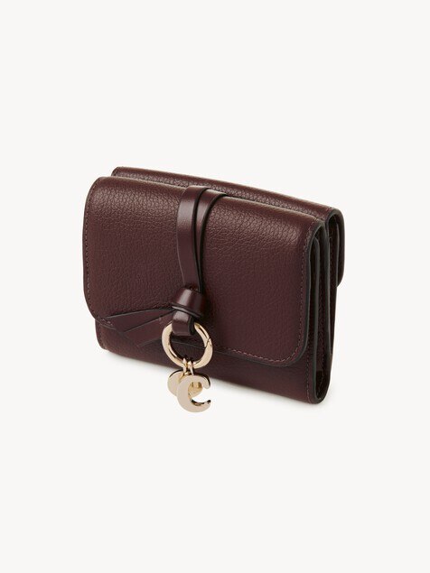 Small Alphabet tri-fold in grained leather