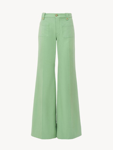 Flared pants in cotton canvas