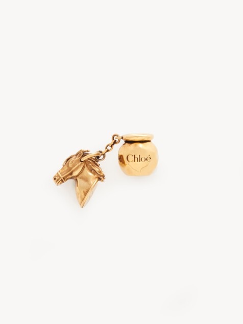 Sphere Horse Dice charm for Bracelet bag in brass
