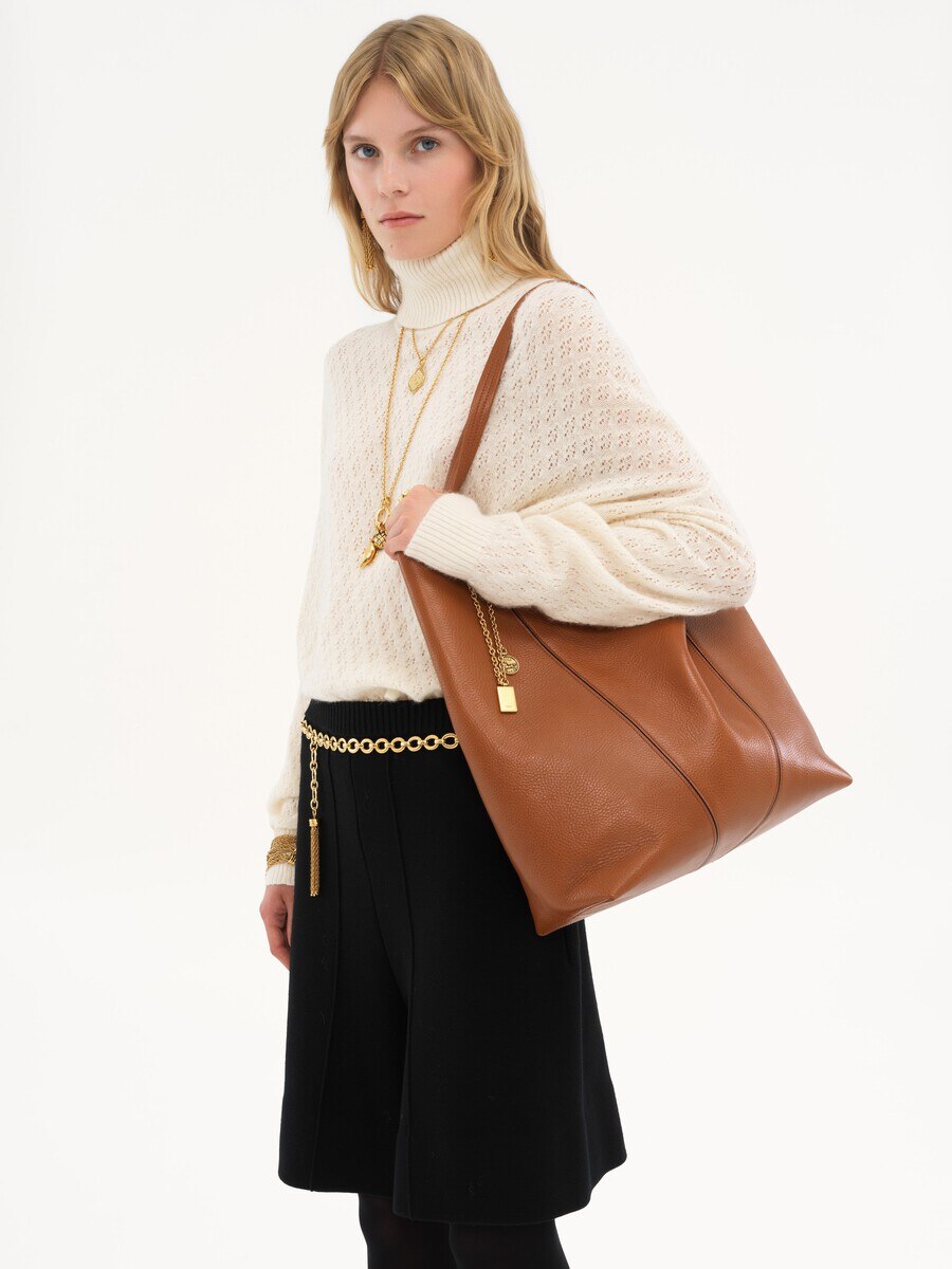 Large Chlo&eacute; Spin tote bag in grained leather - 3