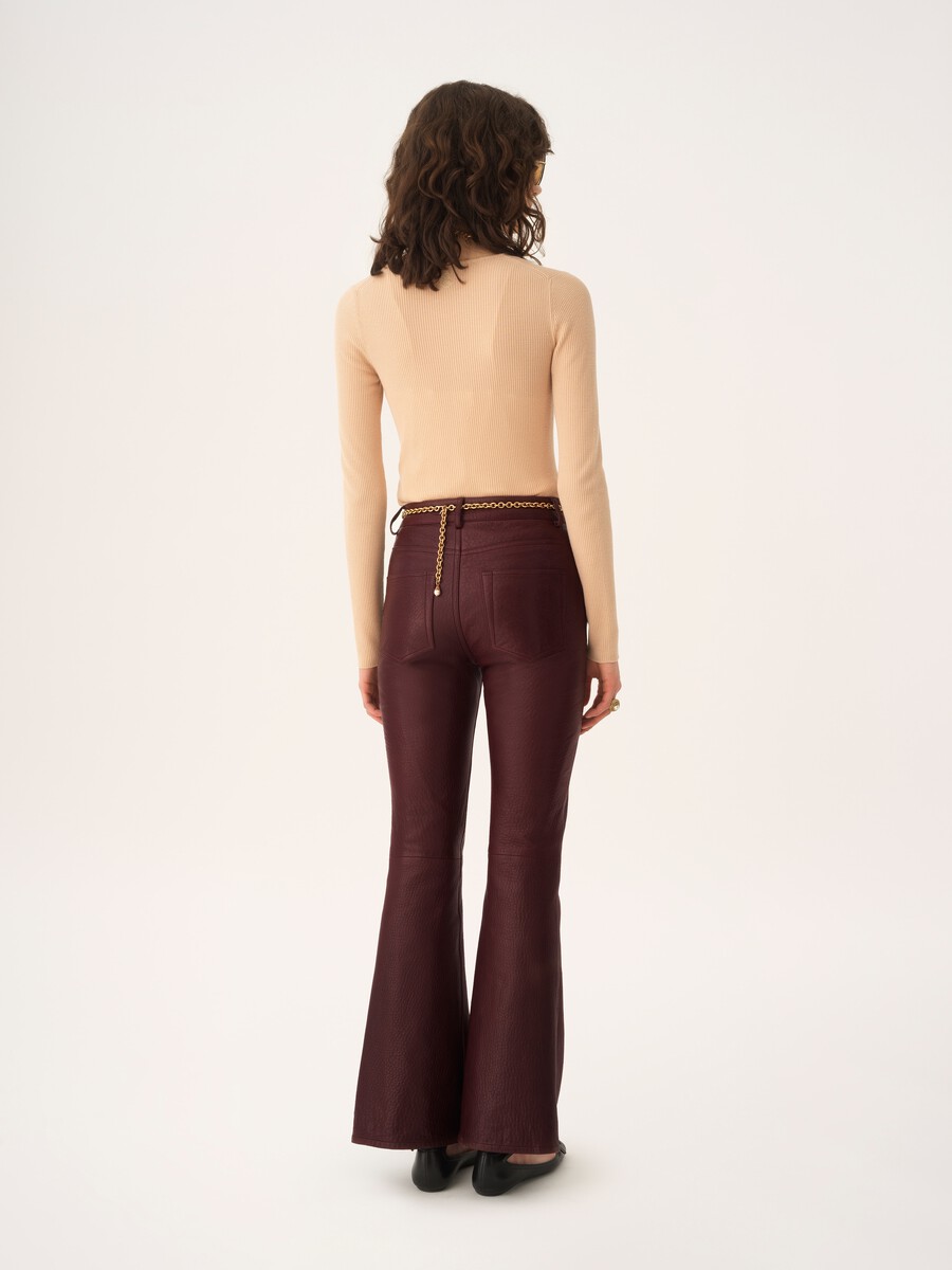 Pantaloni svasati in pelle - 6