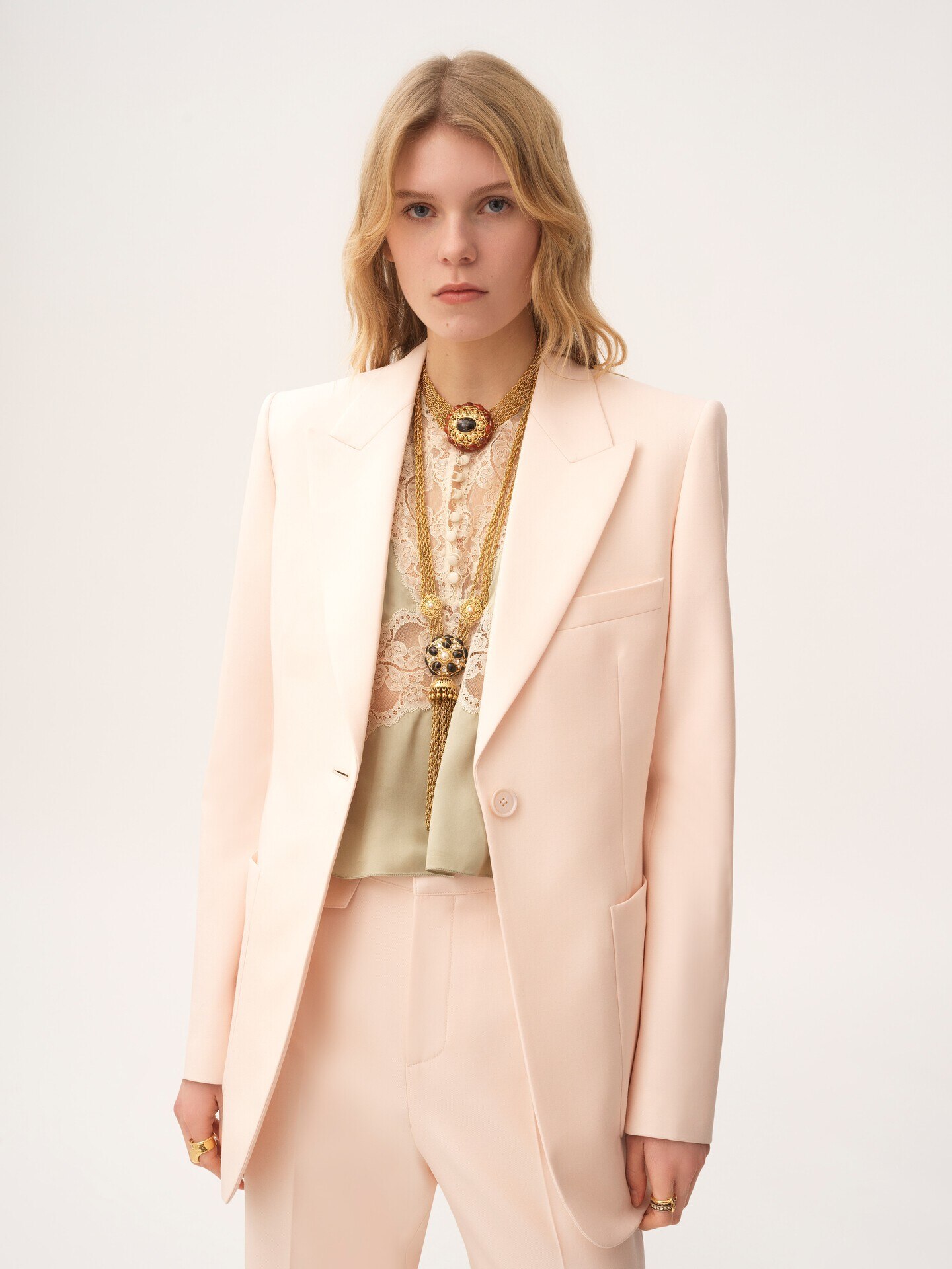 Chaqueta sastre con botonadura sencilla de gabardina de lana - 4