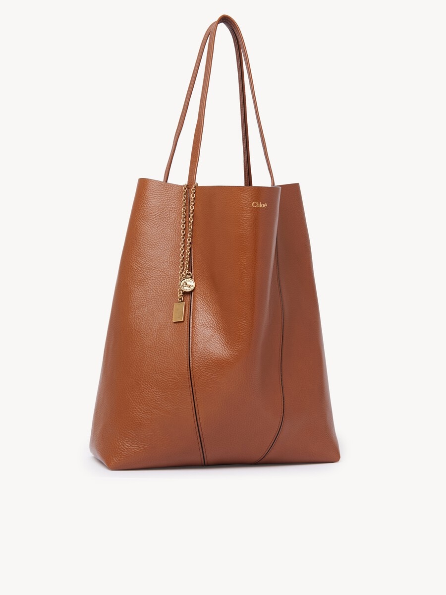 Large Chlo&eacute; Spin tote bag in grained leather - 5