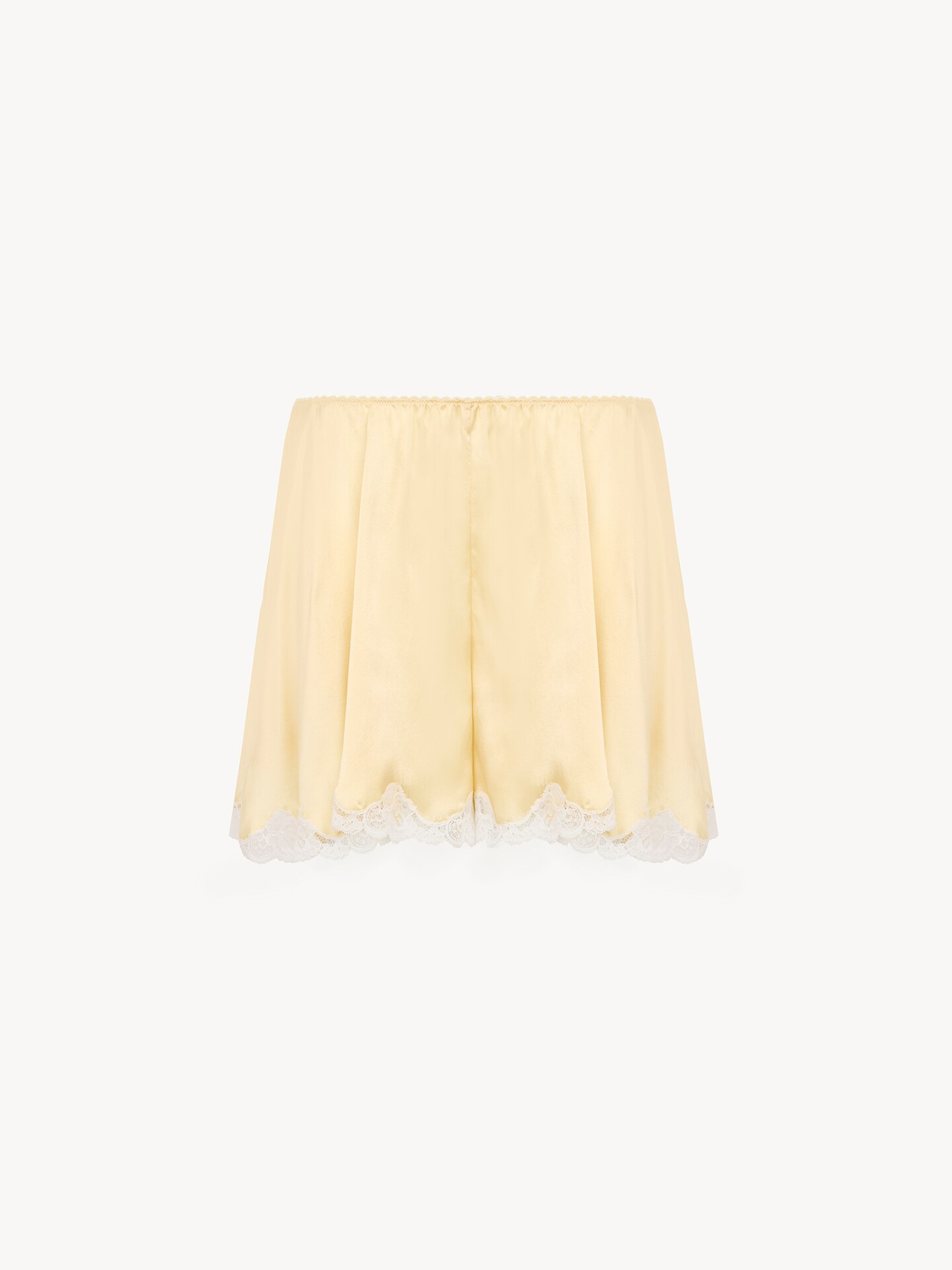 Top fluide en satin de soie lav&eacute; et dentelle - 1
