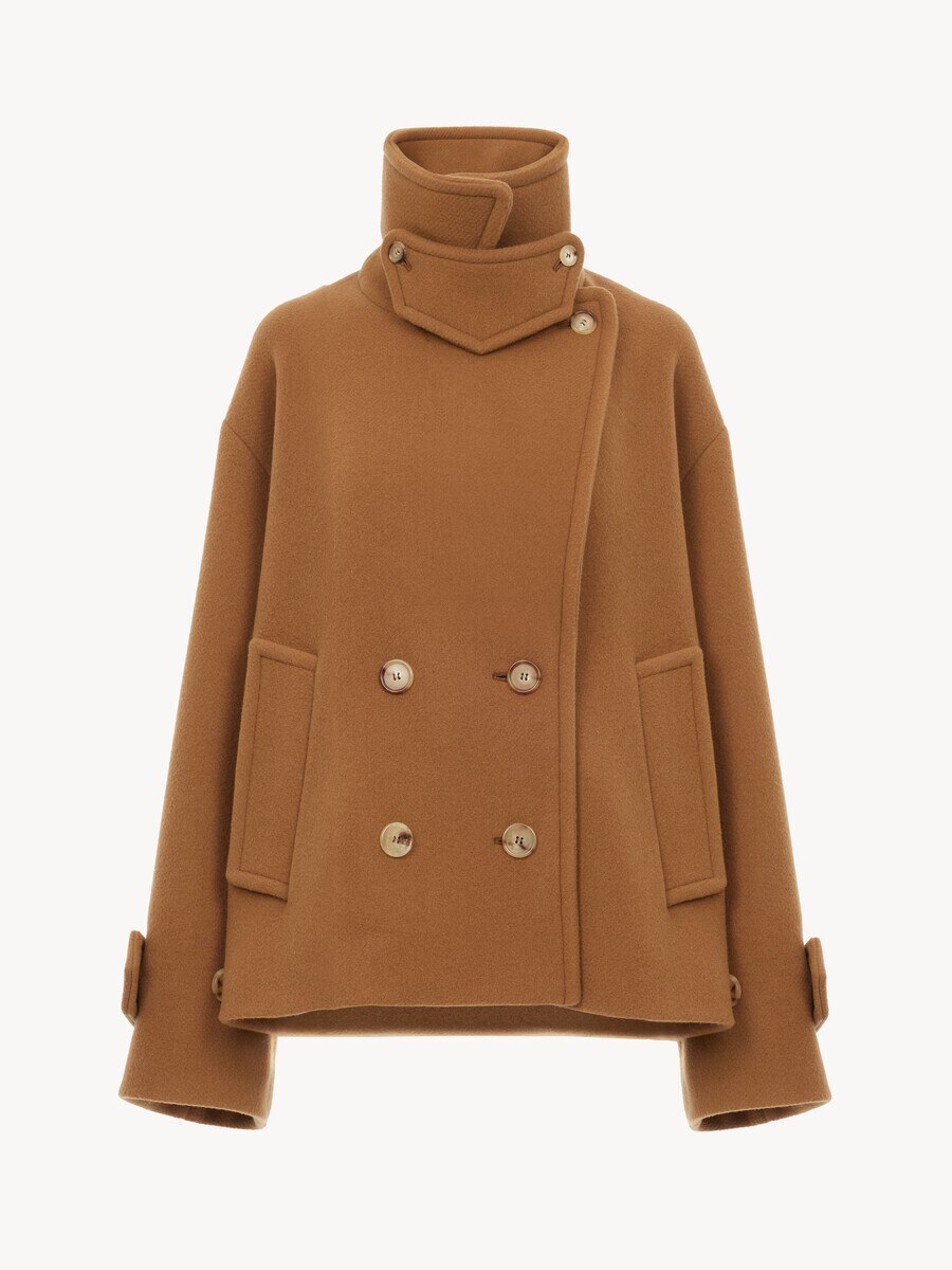 Oversized short coat in wool - 2