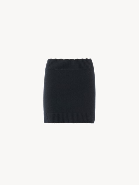 Minifalda ajustada de punto de lana y cachemira