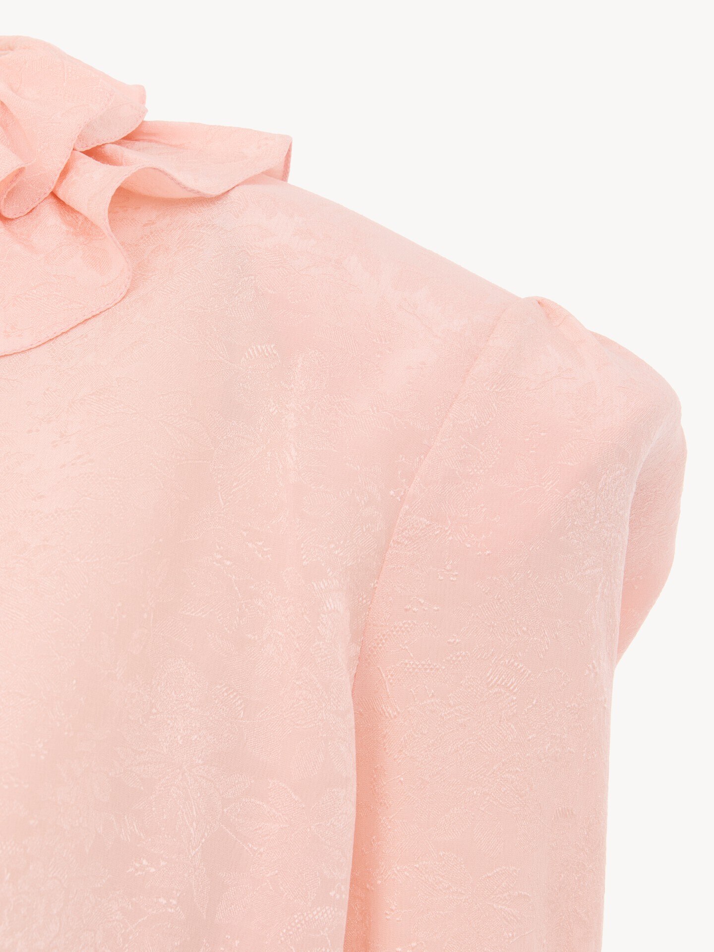 Drawstring ruffle top in jacquard silk - 6