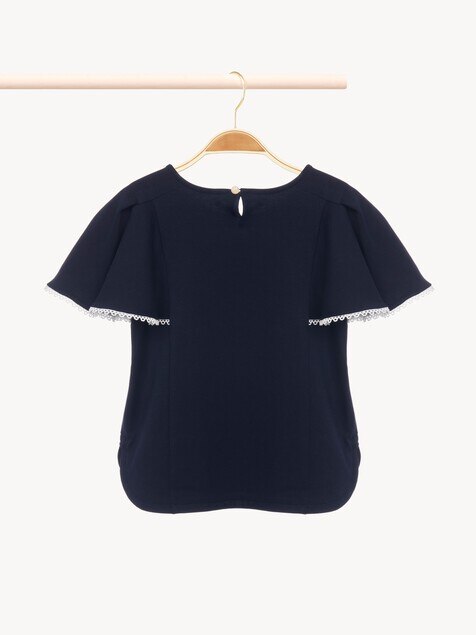 Kids' guipure-trim T-shirt