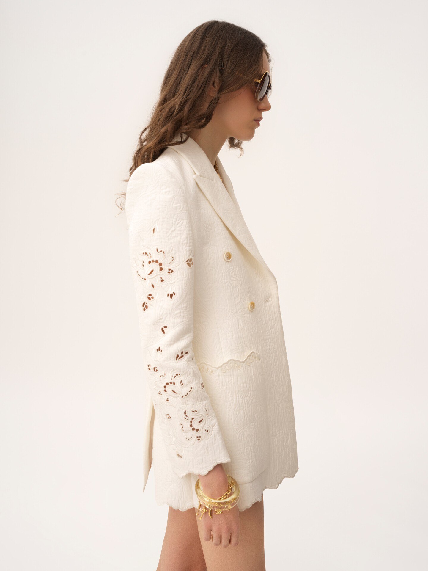 Double-breasted tailored jacket in a cotton mix - 6