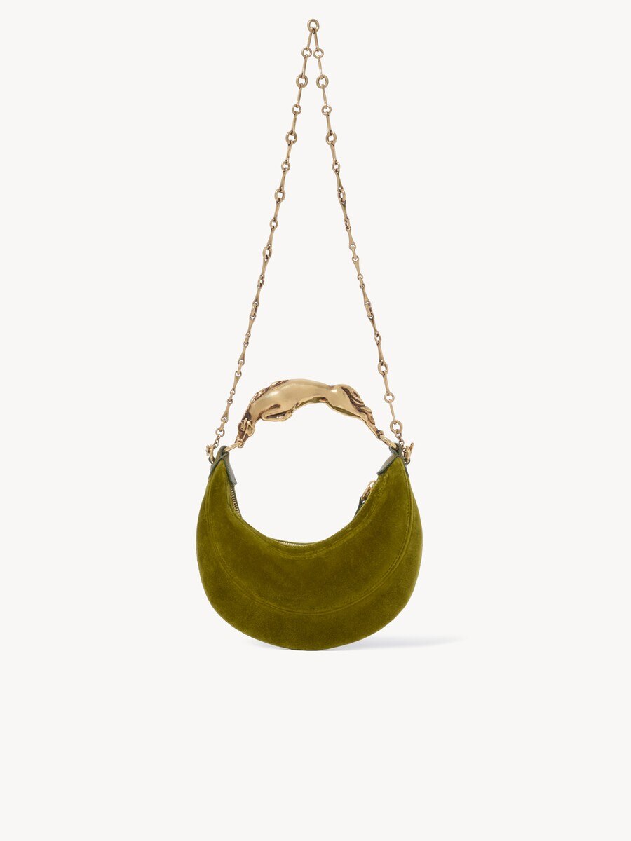 Small Chain Horse shoulder bag in velvet - 6