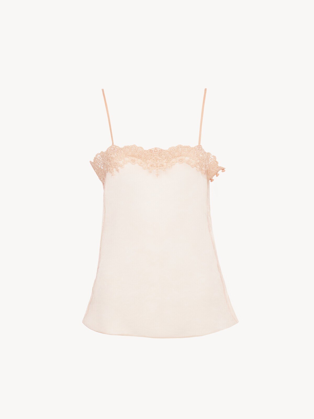 Chloé Fitted tank top in embroidered lace