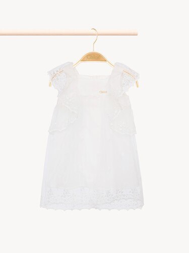Baby gift set ceremony dress, bonnet & bloomers - 3