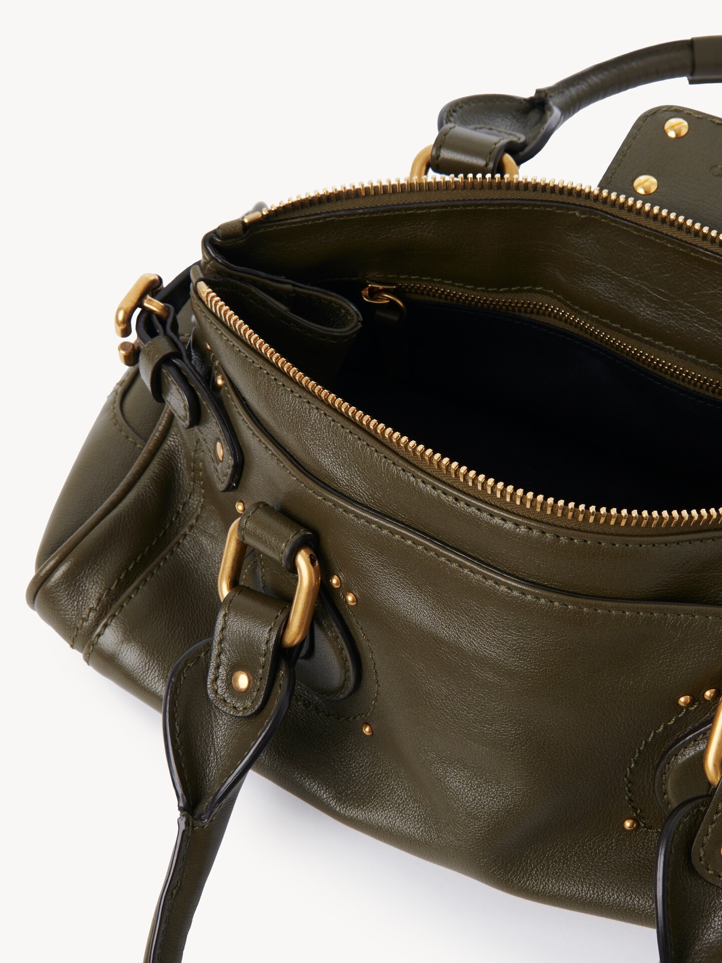 Paddington bag in grained leather Green - Chloé