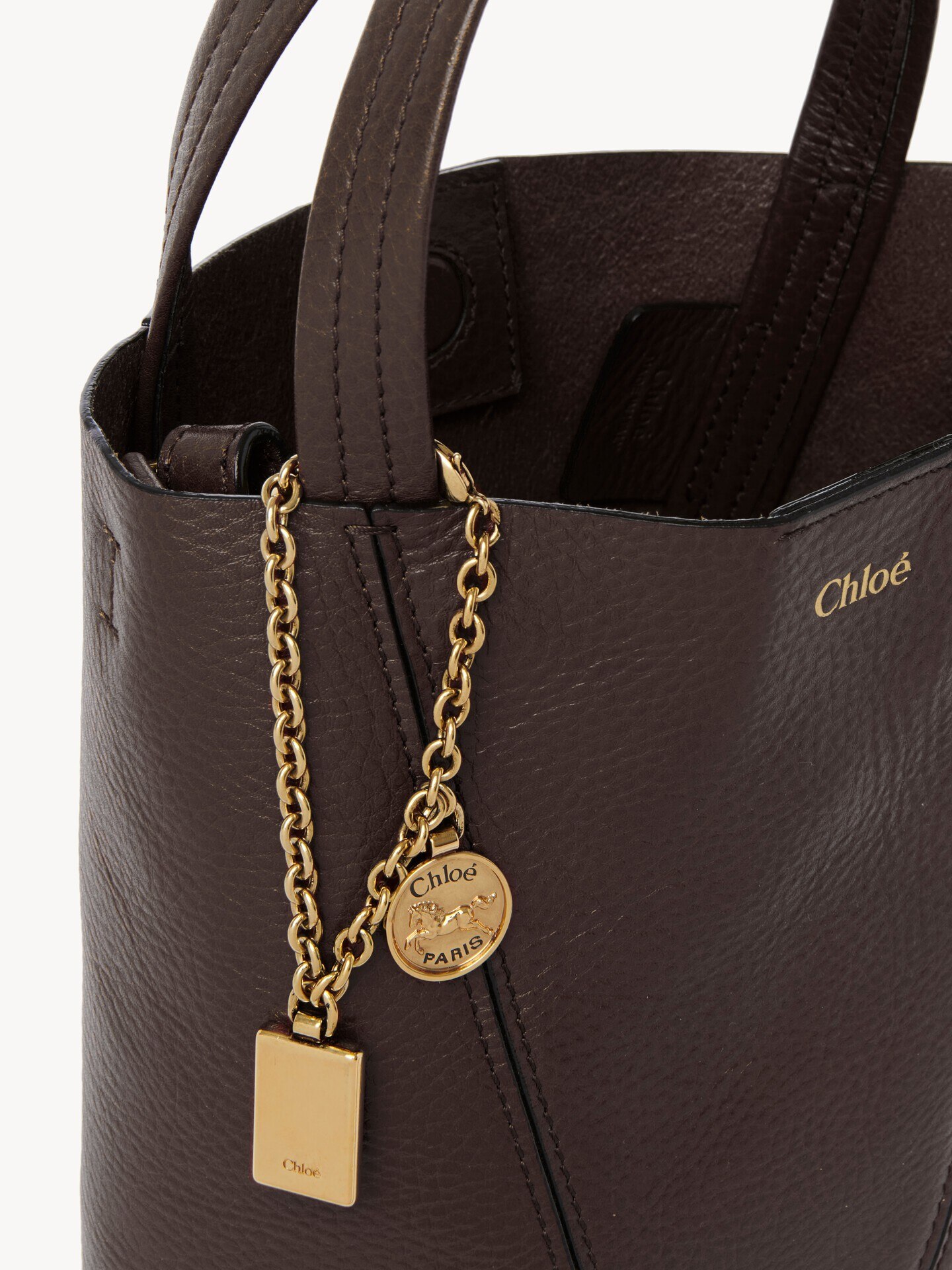 Small Chlo&eacute; Spin tote bag in grained leather - 6.0