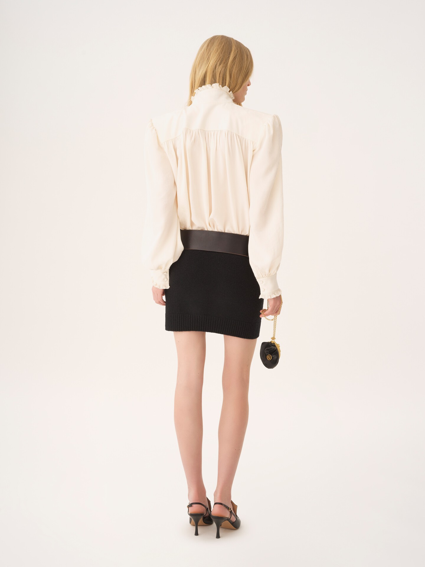 Fitted mini skirt in a wool & cashmere knit - 5