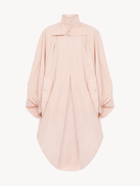 Hochgeschlossenes Oversized-Cape aus Baumwollpopeline