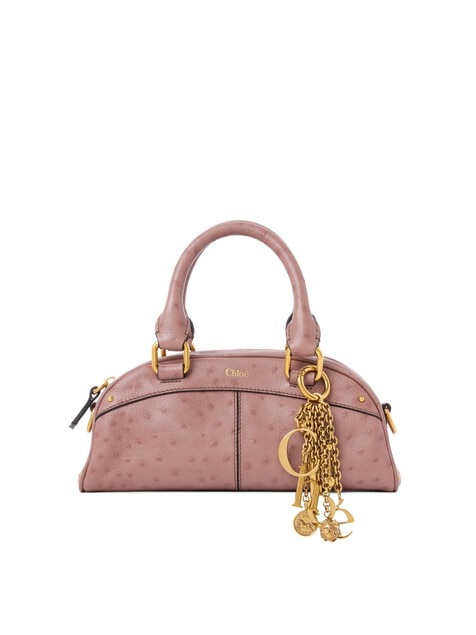Small Chloé bowling bag in ostrich-effect leather