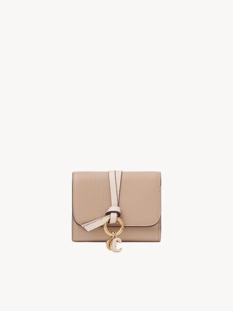 Small Alphabet tri-fold in grained leather 