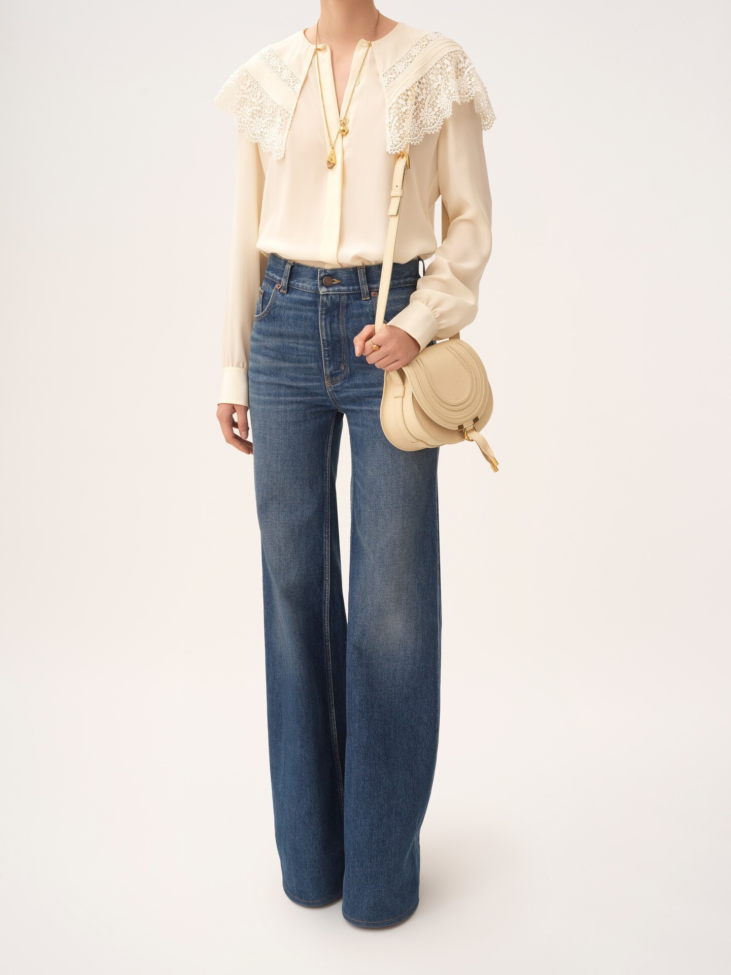 Small Marcie saddle bag in grained leather - 8