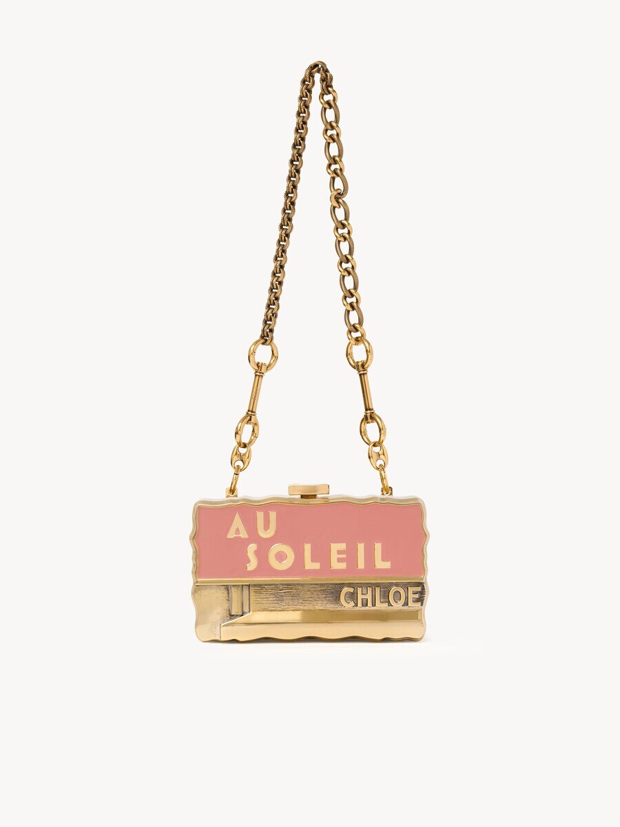 Chlo&eacute; Soleil minaudi&egrave;re with chain in brass & enamel - 2