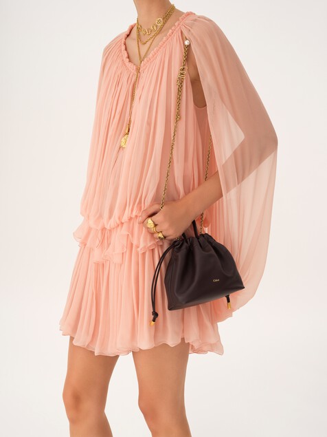 Mini sac cha&icirc;ne port&eacute; &eacute;paule Chlo&eacute; Icons en cuir lisse