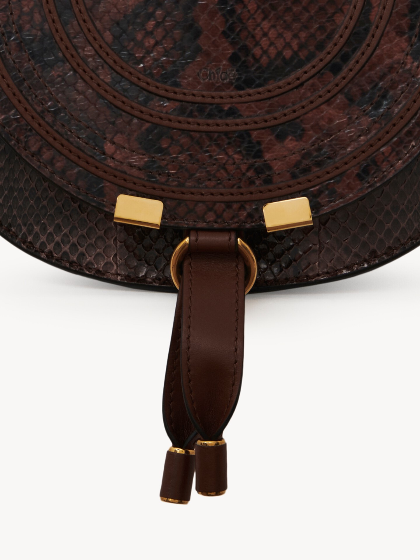 Small Marcie saddle bag in python-effect leather - 6