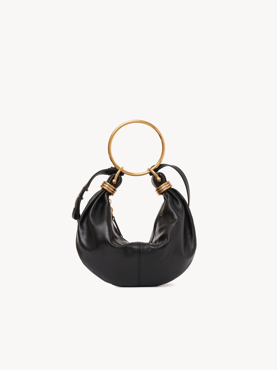 Small Bracelet Hobo bag in grained leather - 1