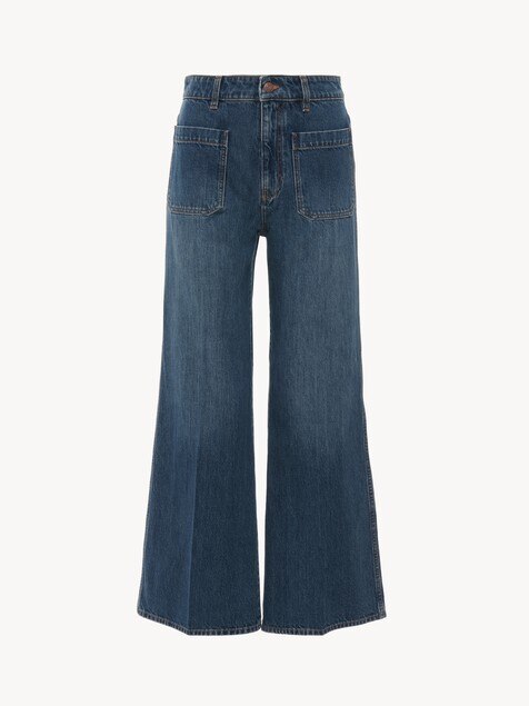 Cropped bootcut jeans in denim