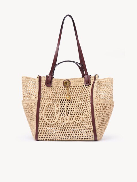Chlo&eacute; Iconic double carry bag in raffia