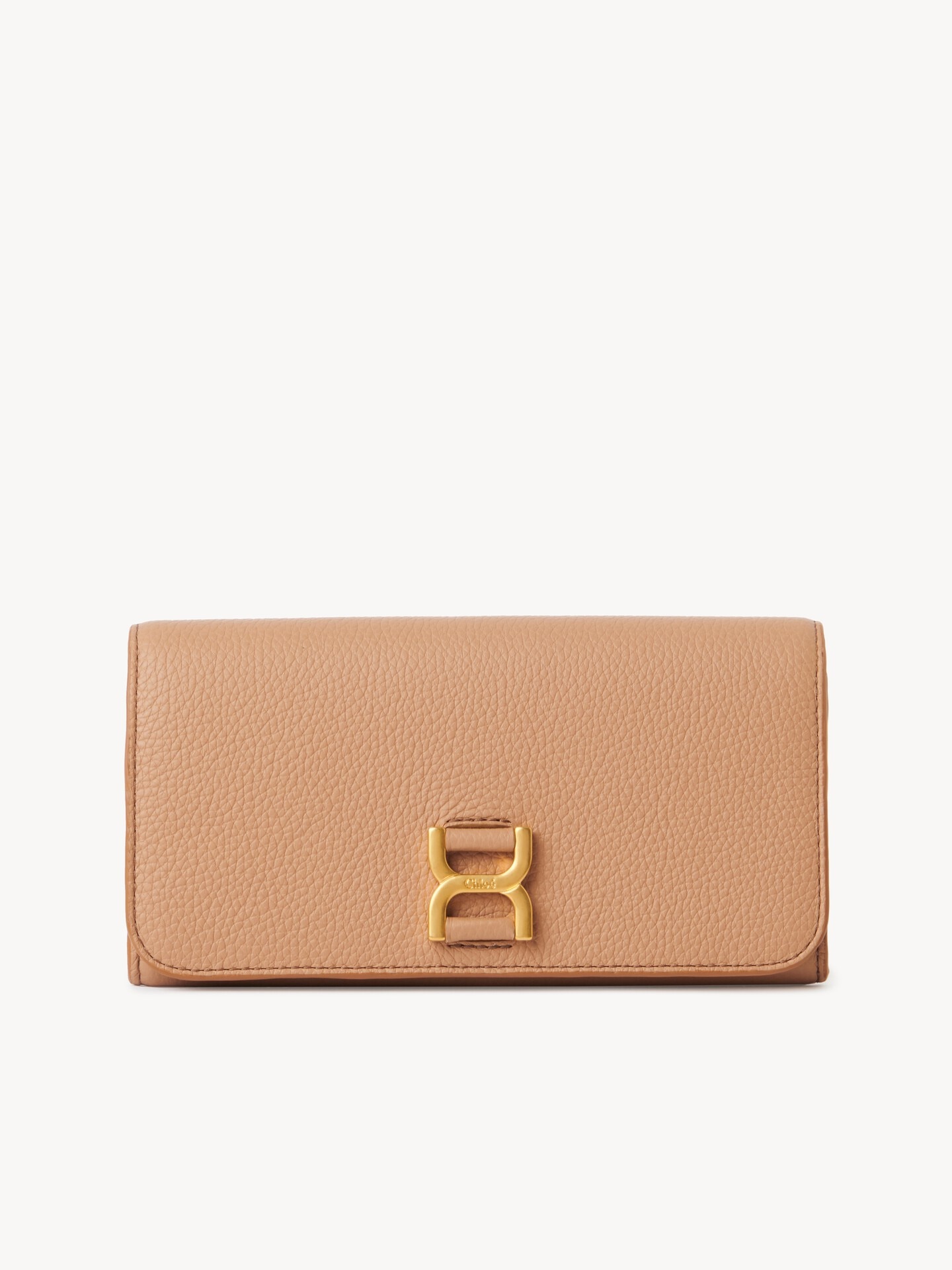 Marcie long wallet with flap in grained leather - 1