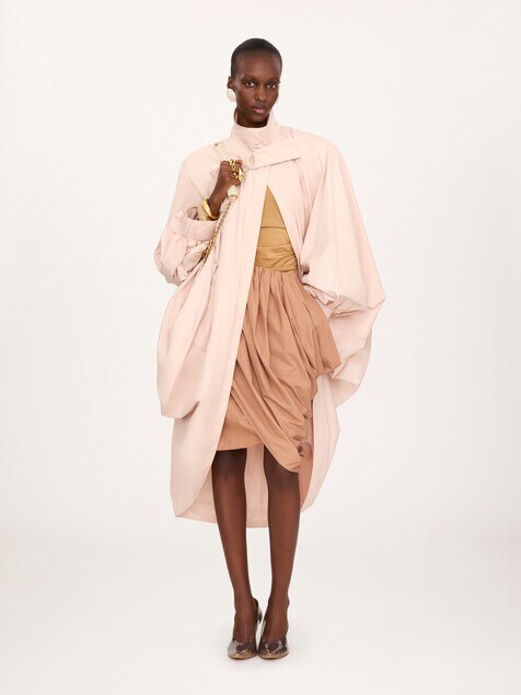 Hochgeschlossenes Oversized-Cape aus Baumwollpopeline