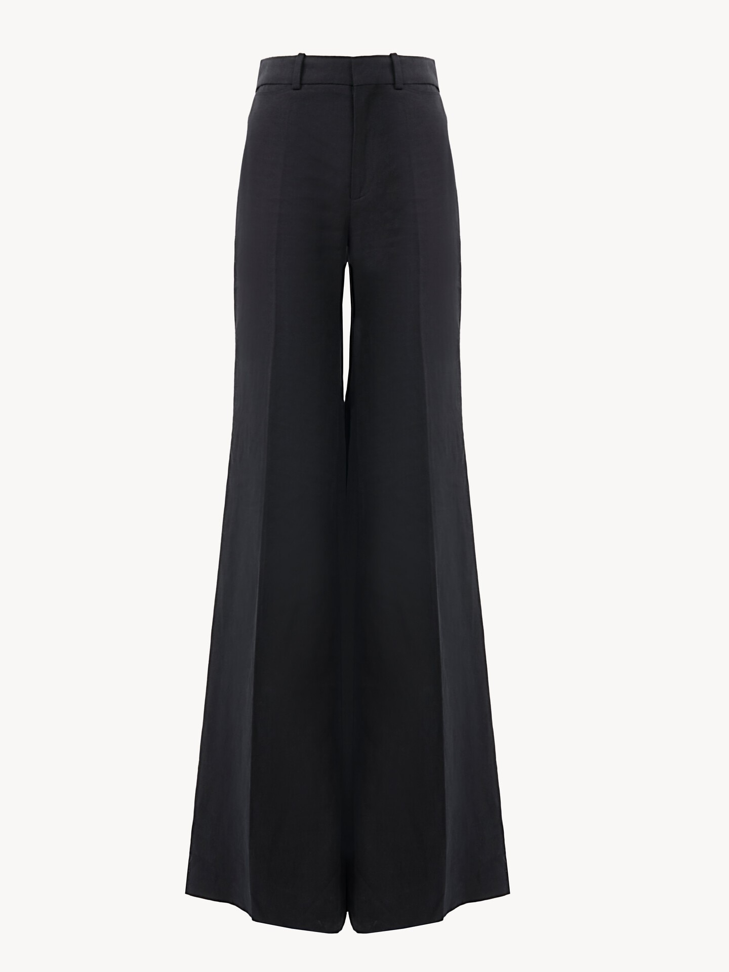 Pantalon taille haute &eacute;vas&eacute; en cr&ecirc;pe de lin - 2
