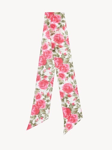 The Chlo&eacute; Wild Flowers bandeau scarf in silk georgette - 2