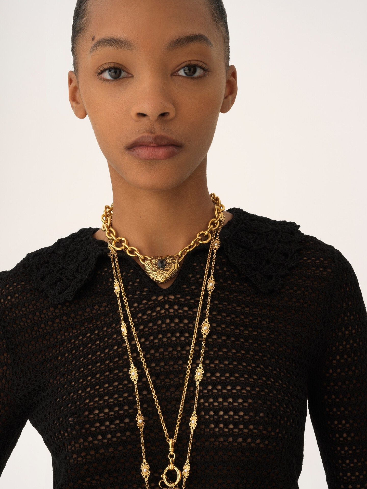 Elbow-sleeve collar sweater in a wool knit - 6