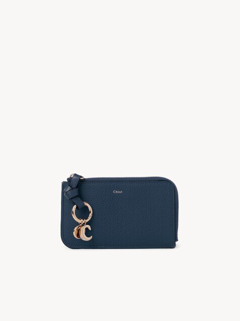 Alphabet wallet in grained leather