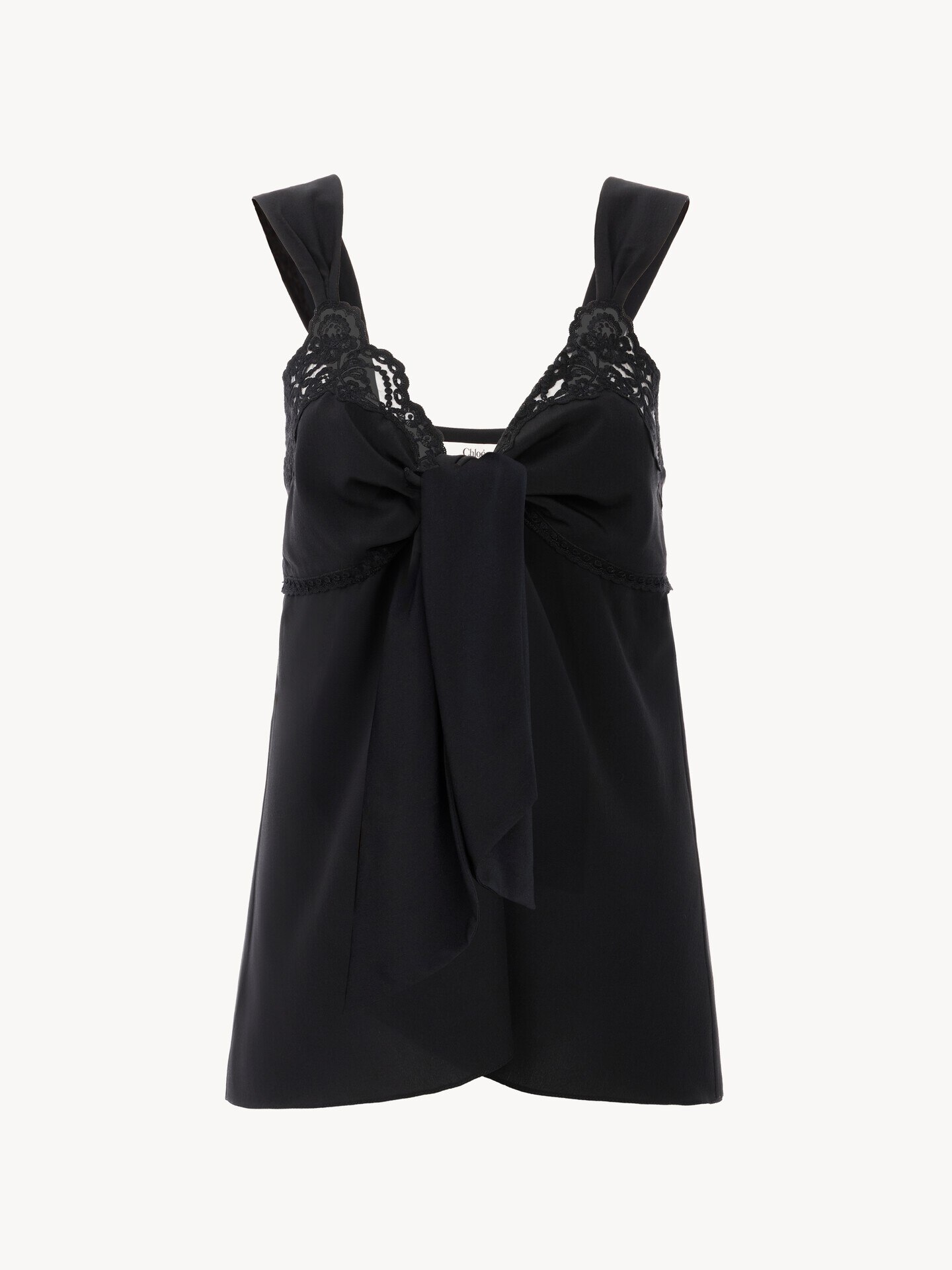 Flowy lingerie top in cr&ecirc;pe de chine & lace - 2.0