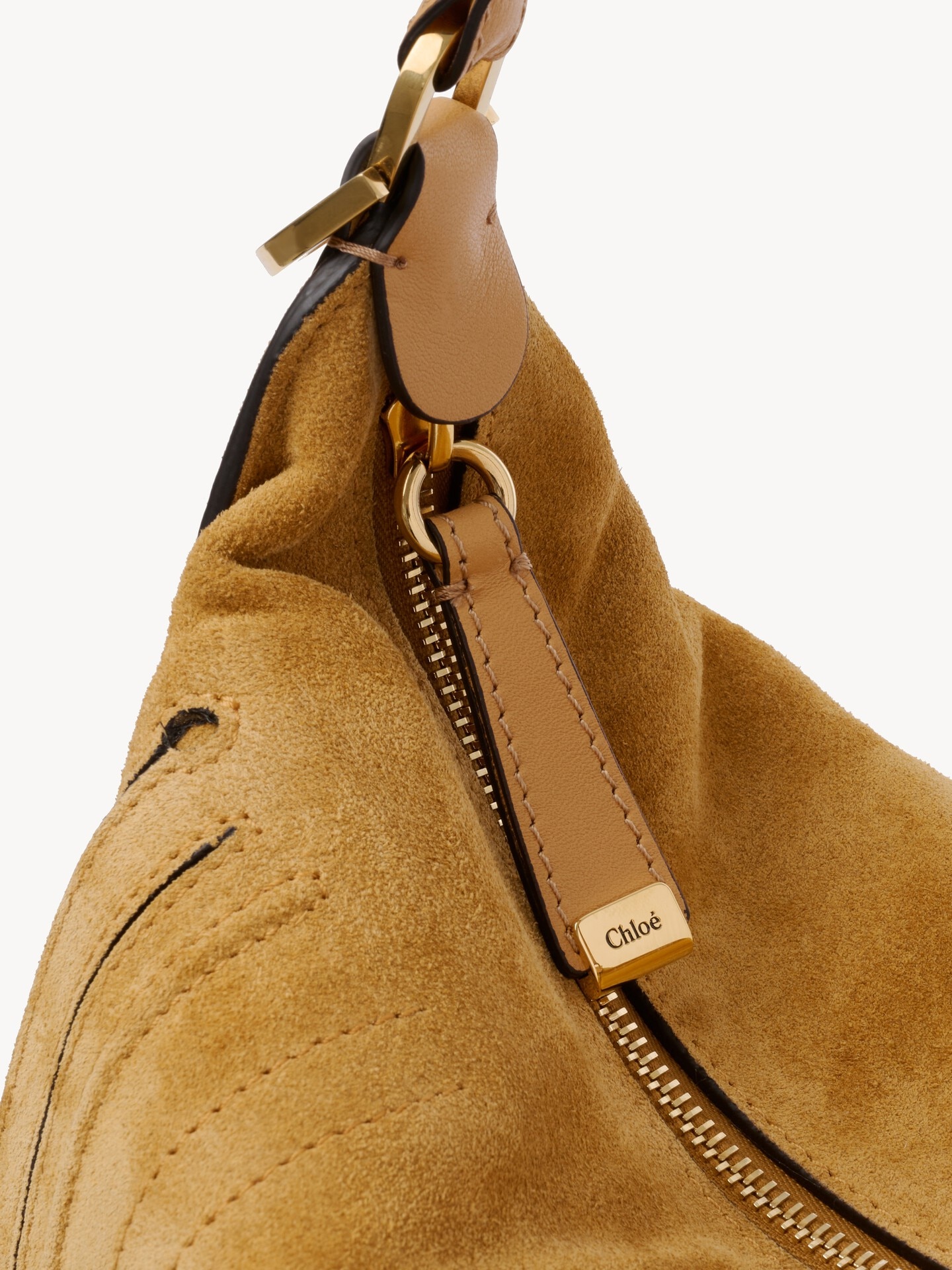 Petit sac port&eacute; &eacute;paule Marcie en cuir velours - 9