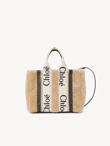 Small Woody tote bag in shearling - 2