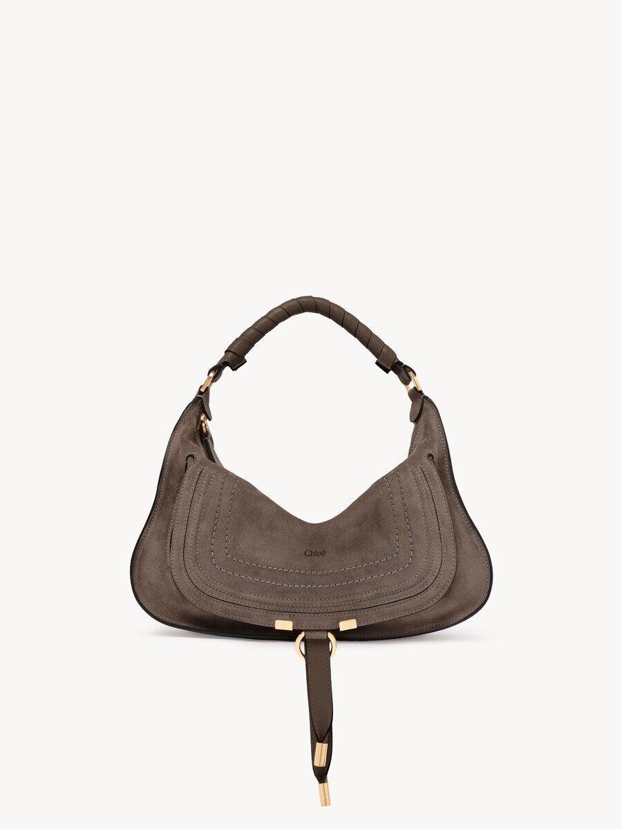 Petit sac port&eacute; &eacute;paule Marcie en cuir velours - 2