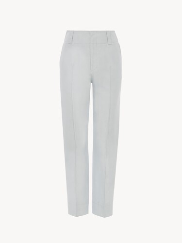 Cigarette trousers in a linen-cotton mix - 1