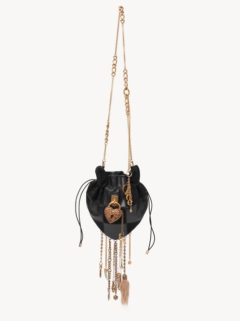 Ch&acirc;teau Treasures cross-body bag in grained & suede leather