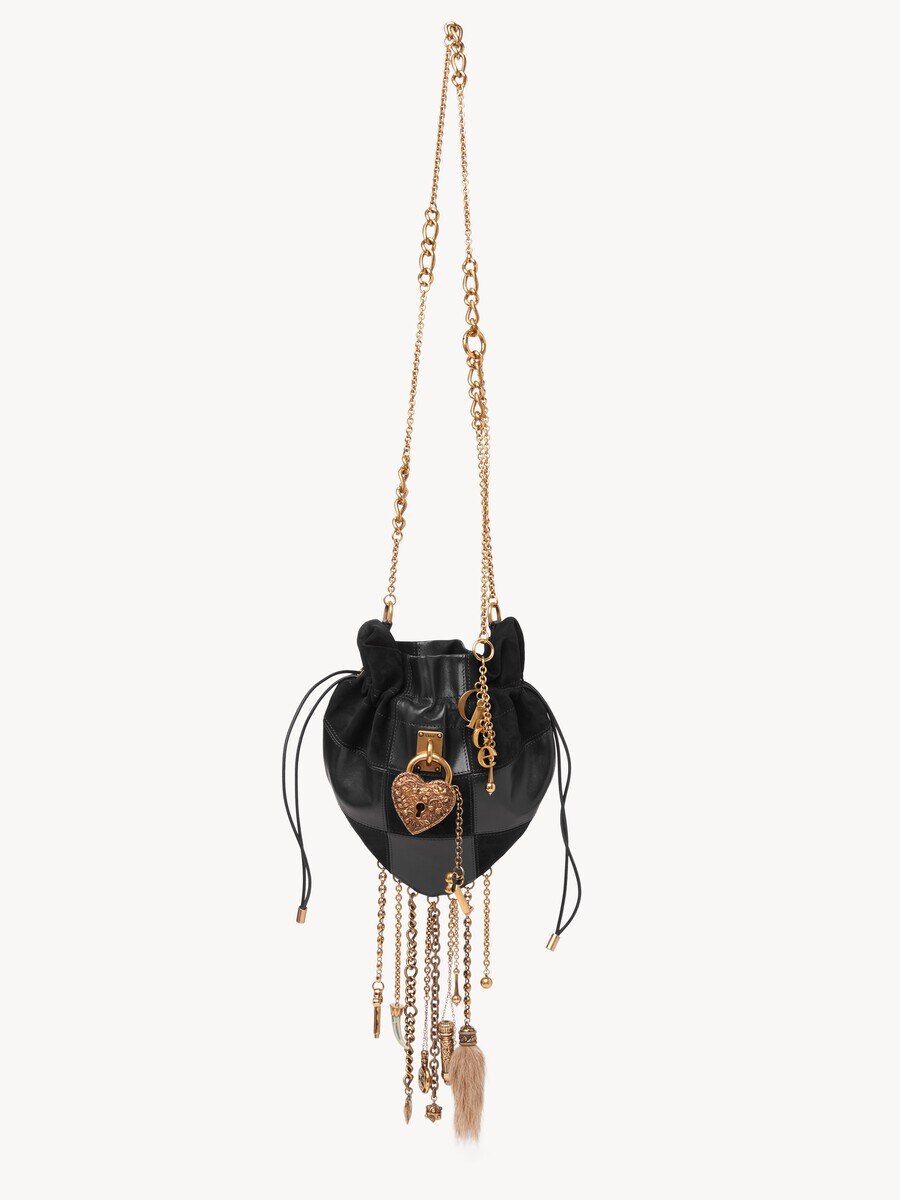 Ch&acirc;teau Treasures crossbody bag in grained & suede leather - 2